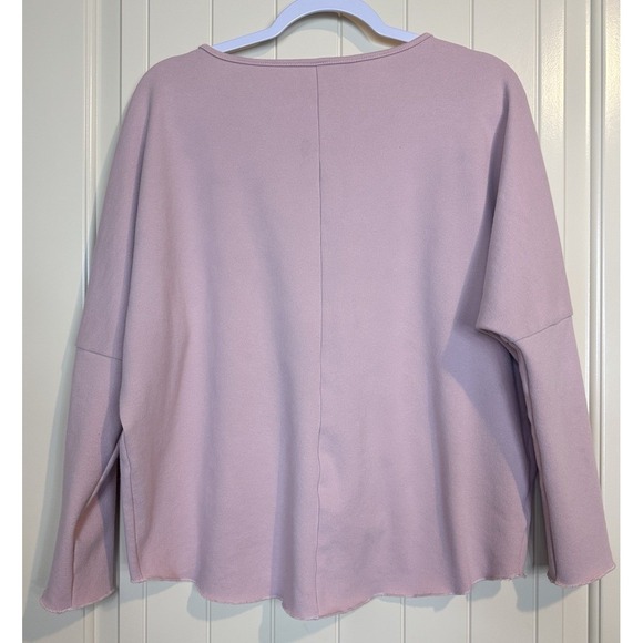 Oversized Top Womens Pink knit relaxed oversize shirt casual comfort sz Medium - Picture 3 of 5